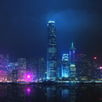 Night view of Victoria Harbor, Hong Kong